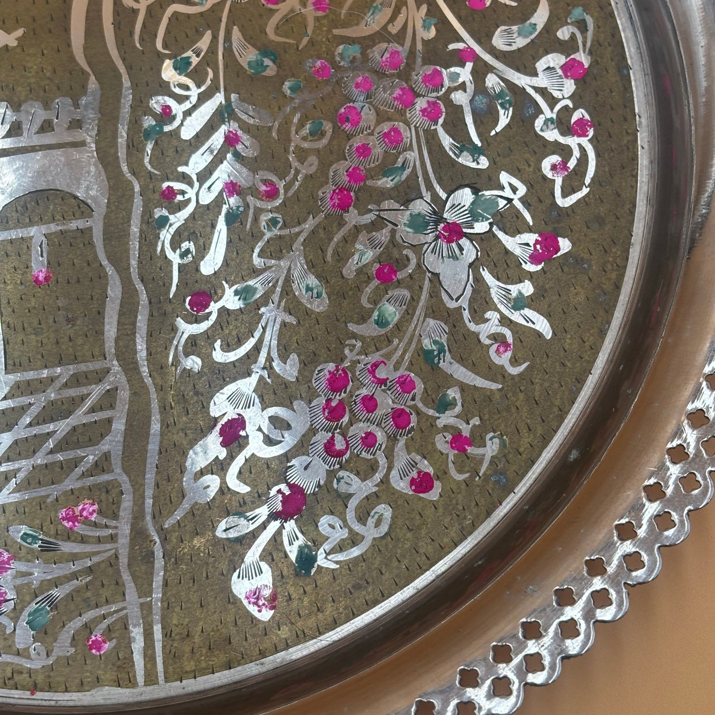 India Hand-Painted Holy Water Three-Piece Set