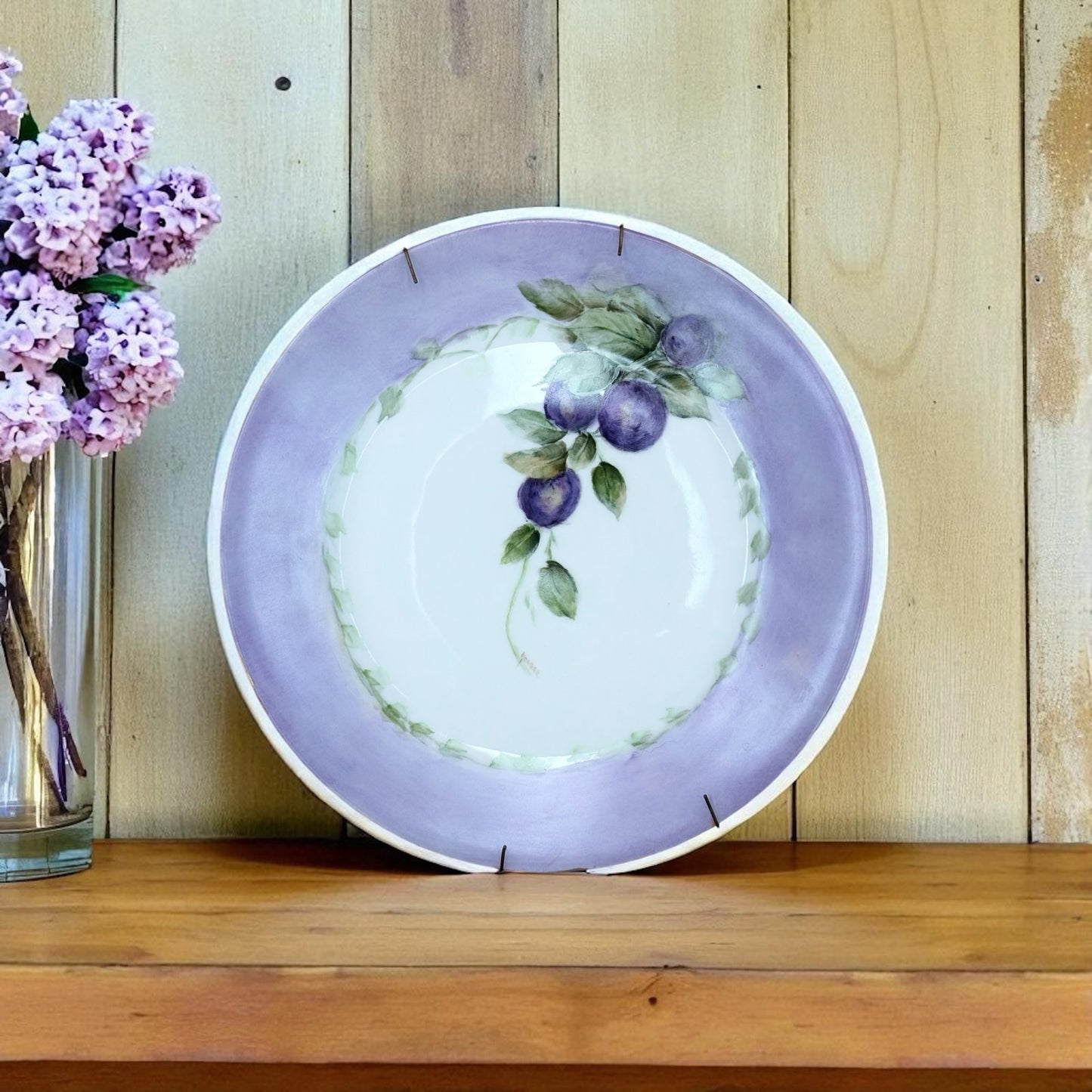 Schönwald Germany Porcelain Plate – Hand-Painted Plum Motif – 10”