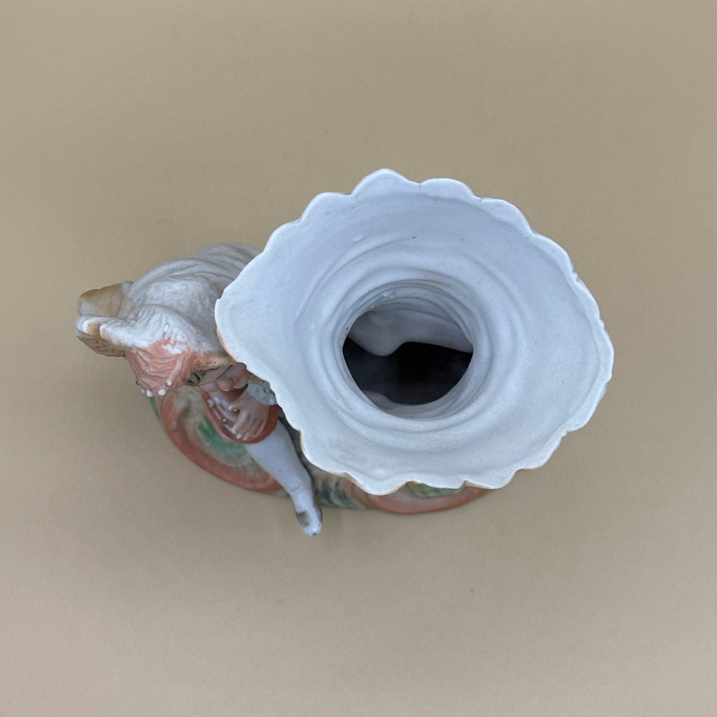 Vintage Victorian Boy & Girl Boot Planters - Porcelain Figurine Pair #3270