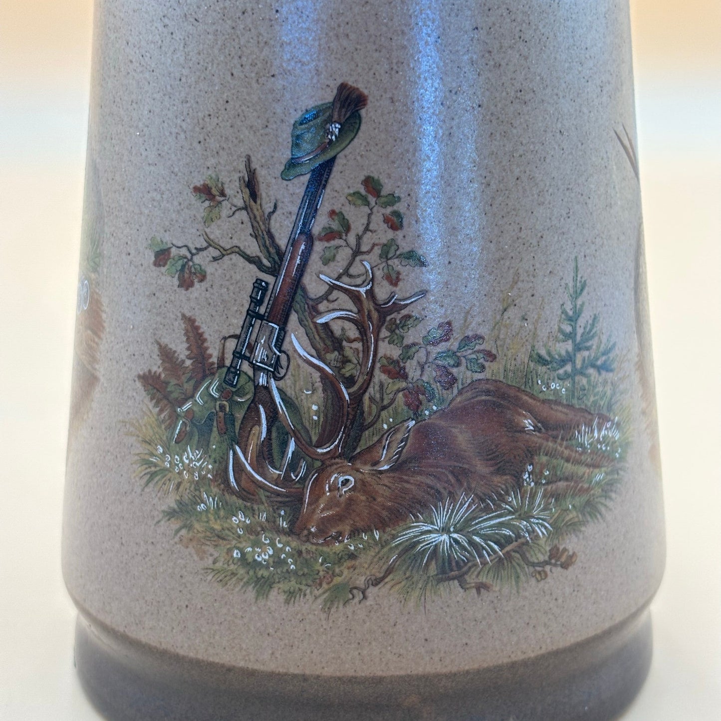 Vintage Marzi & Remy German Beer SteinPh easant & Deer Hunting Scene Pewter Lid