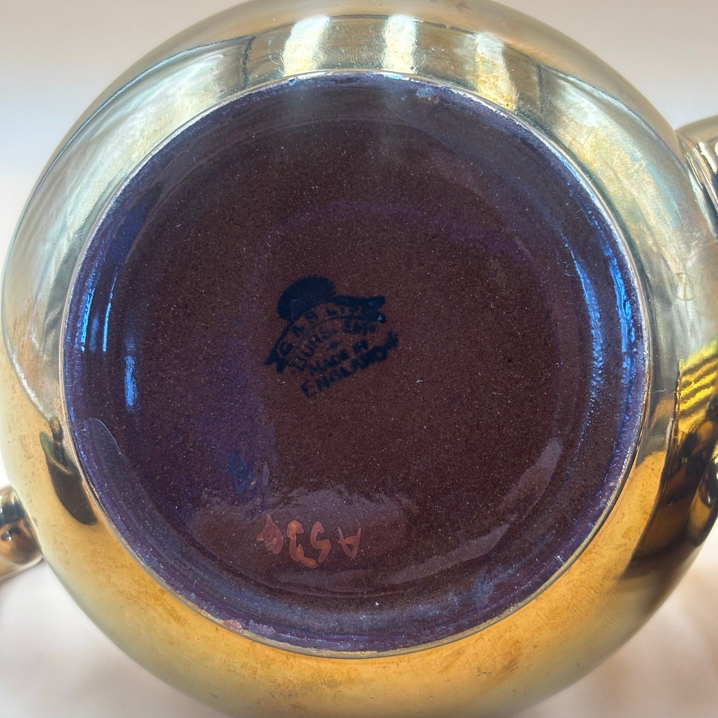 Gibson & Sons England Copper Lusterware Teapot & Coffee Pot Set – Smooth Finish