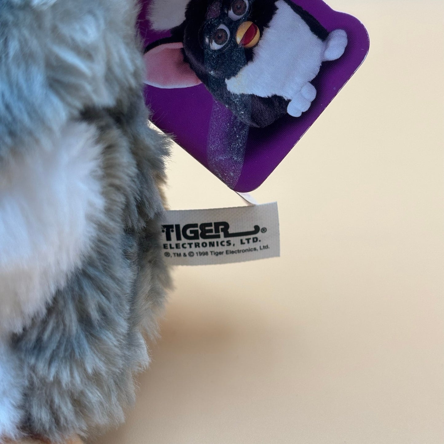 FURBY 1998 Tiger Electronics Furby in Box (Working) Gray & White