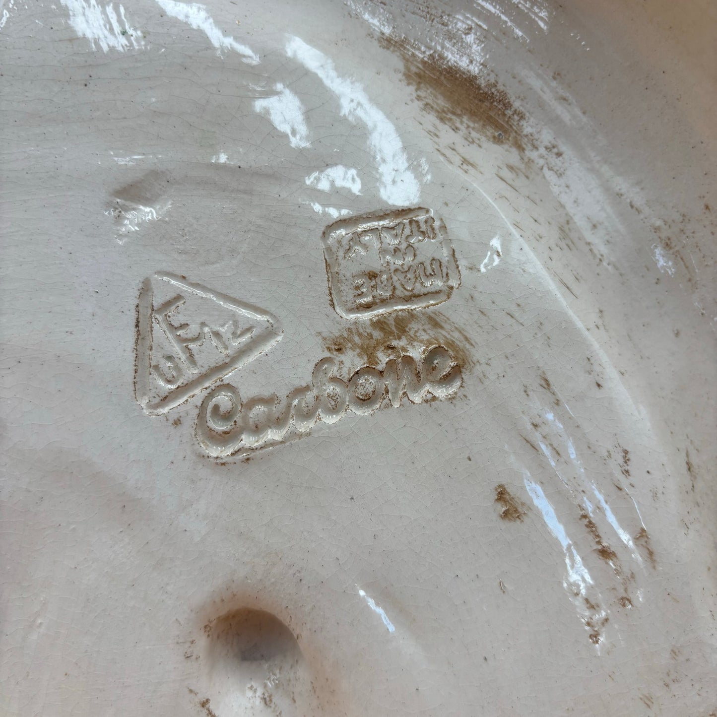 Vintage Carbone Italy Ceramic Nativity Wall Plaque – Hand-Painted, 14 3/8”