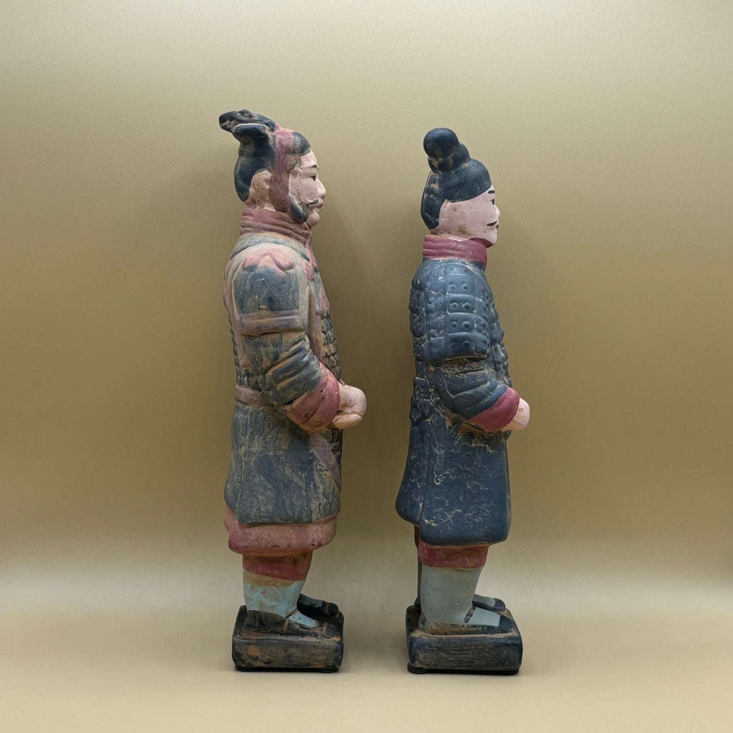 Vintage Chinese Terracotta Warrior Figurines - Set of 2
