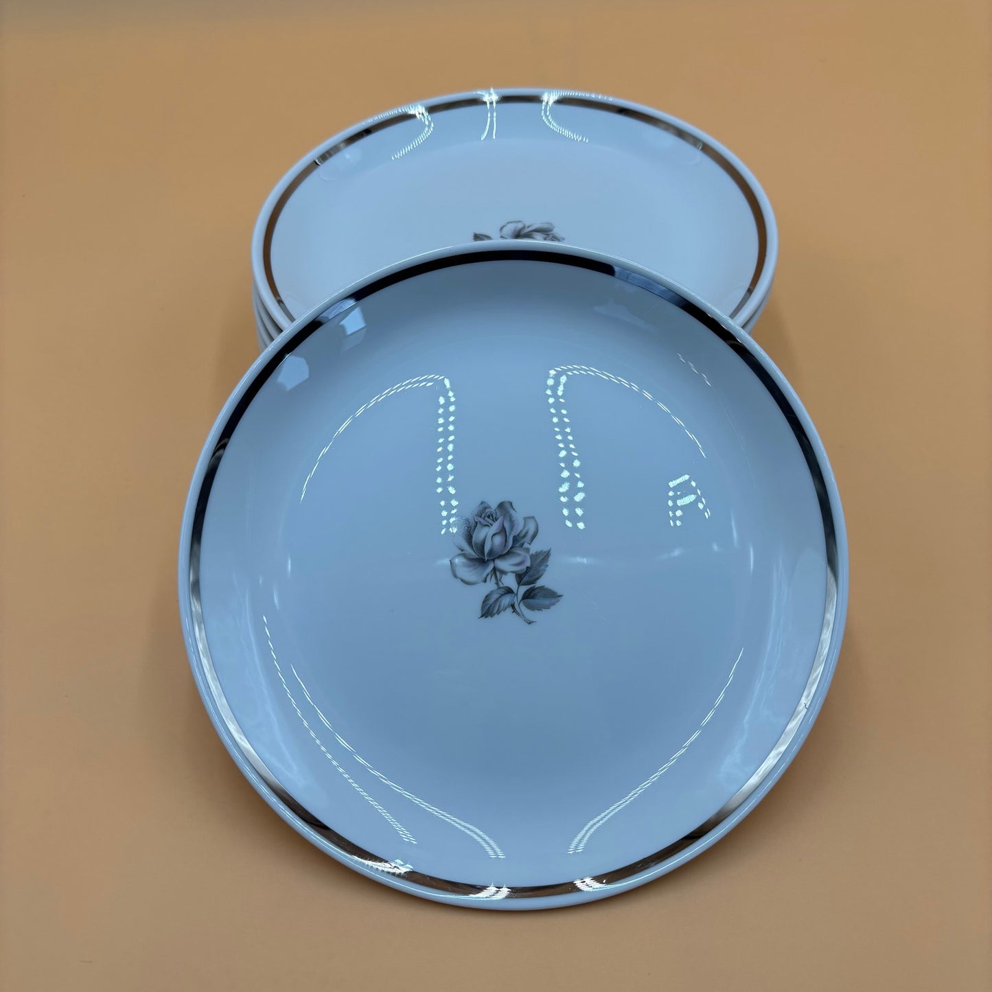 Princess China "Cameo Rose" Salad Plates - Set of 8 - Tru-Tone