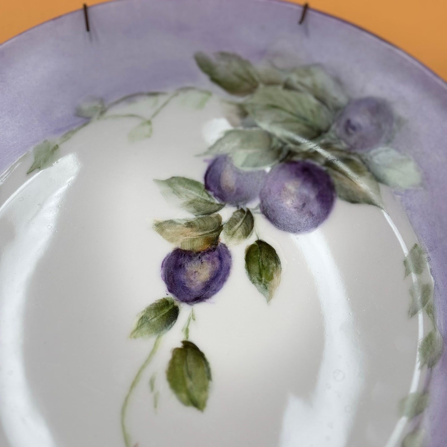 Schönwald Germany Porcelain Plate – Hand-Painted Plum Motif – 10”