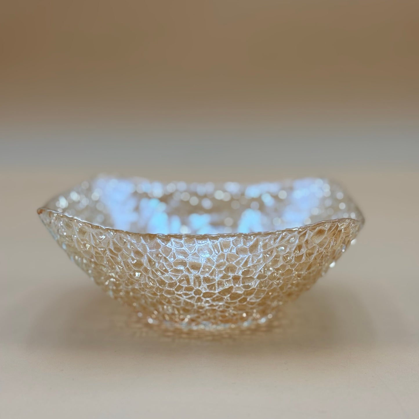 Textured Pebbled Salad Bowls Square Rounded Design
