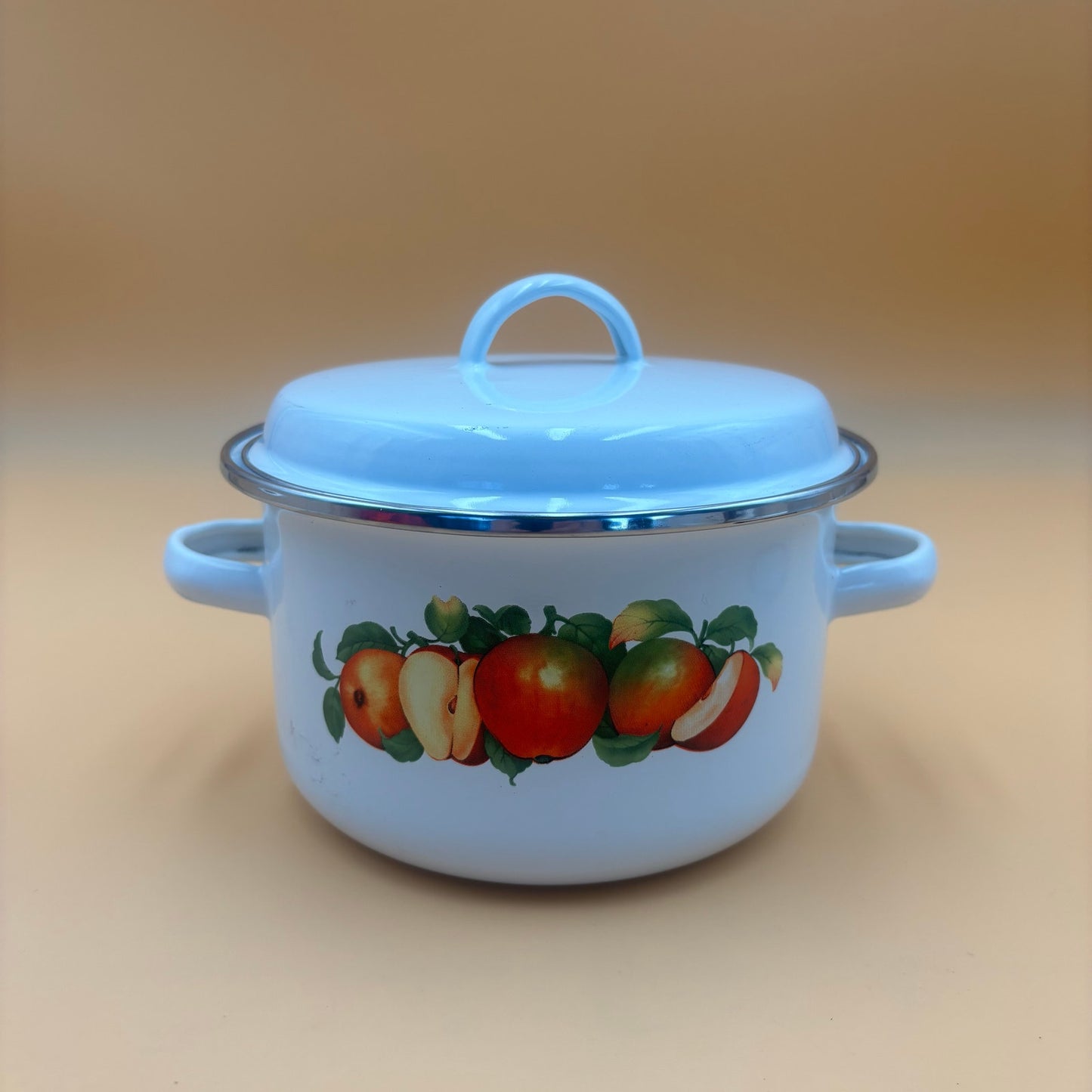 Set of 3 Decorative Apple Enamel Pots – Made in Indonesia