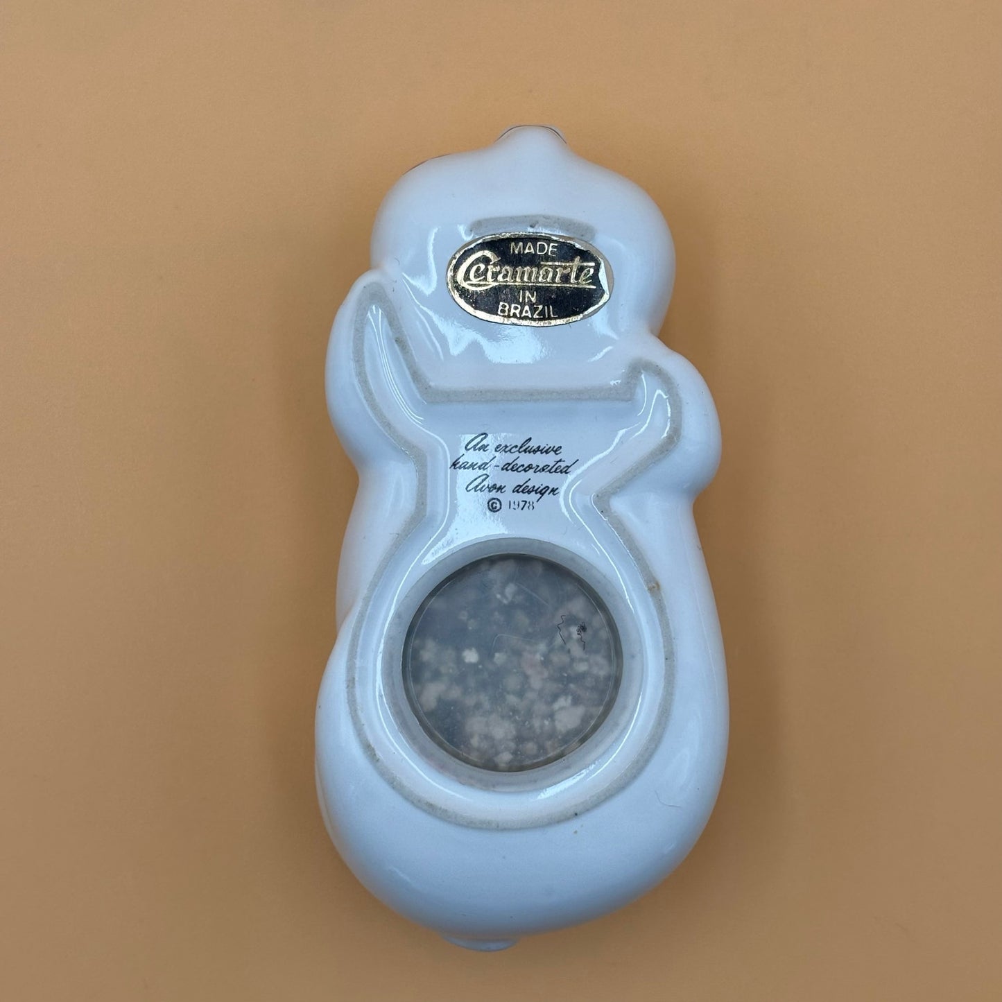 Vintage 1978 Avon Ceramic Pig Sachet – Floral Sleeping Pig with Bow, Made in Brazil