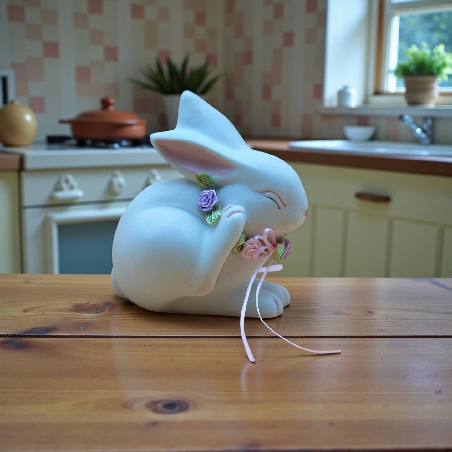 Adorable Vintage Bone China Bunny Figurine with Box