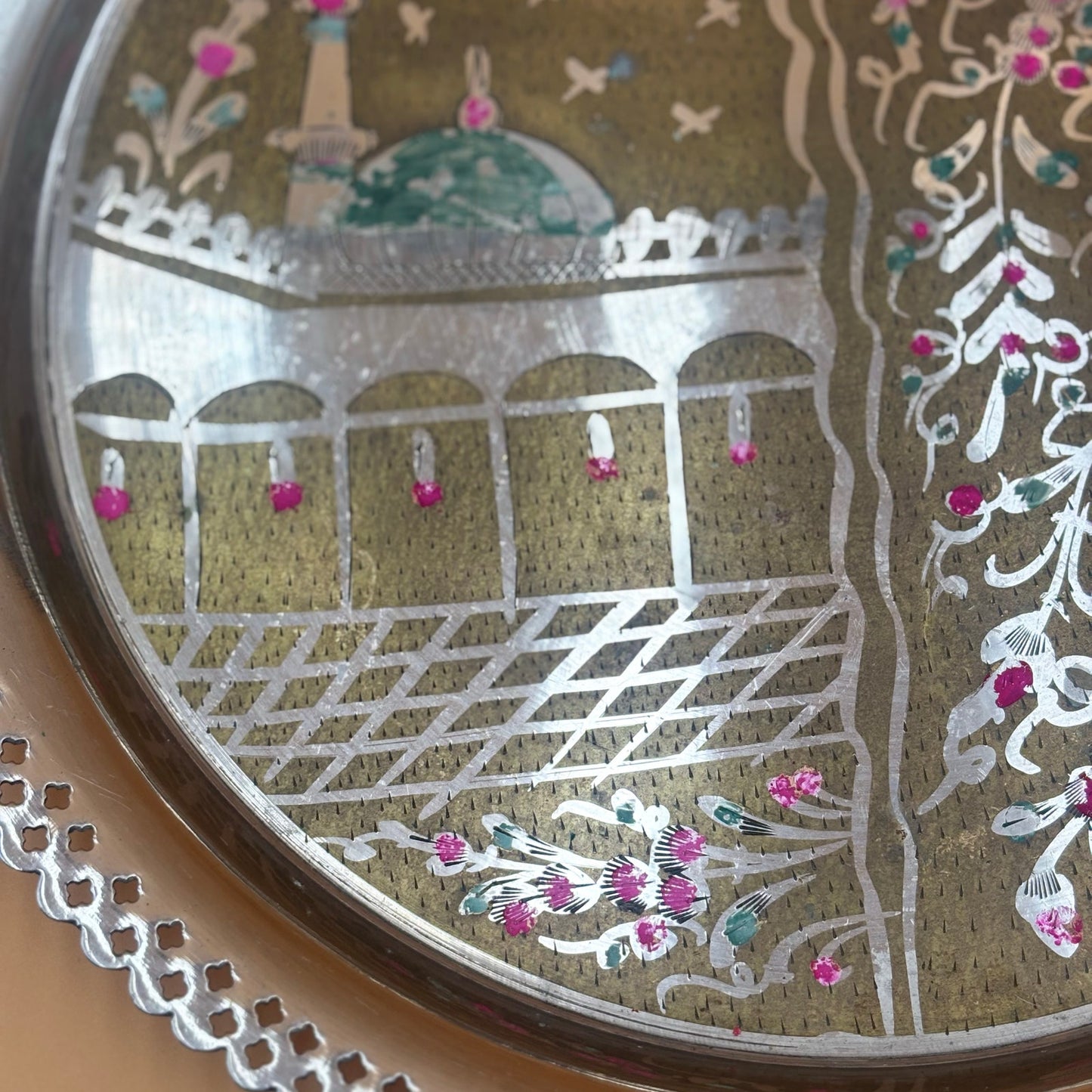 India Hand-Painted Holy Water Three-Piece Set