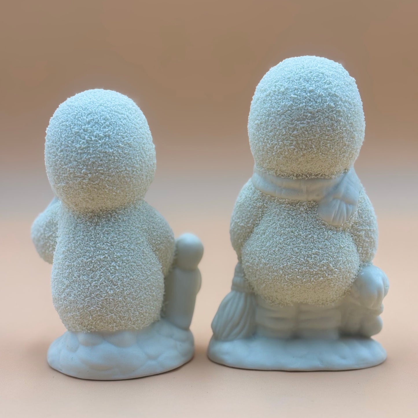 Set of Two Textured Snow Friends with Penguins – Winter Figurines