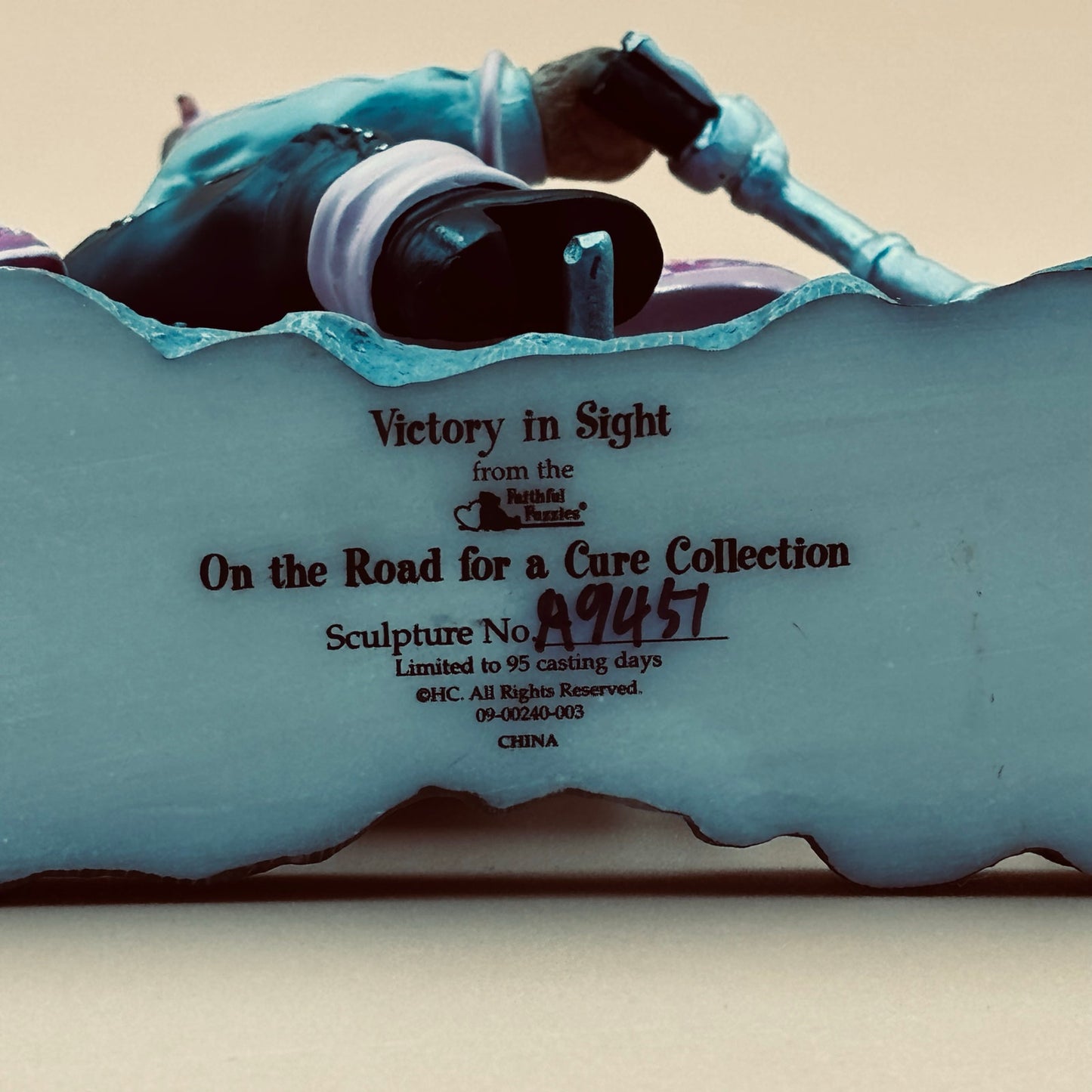 On the Road for a Cure Teddy Bear Motorcycle Figurine