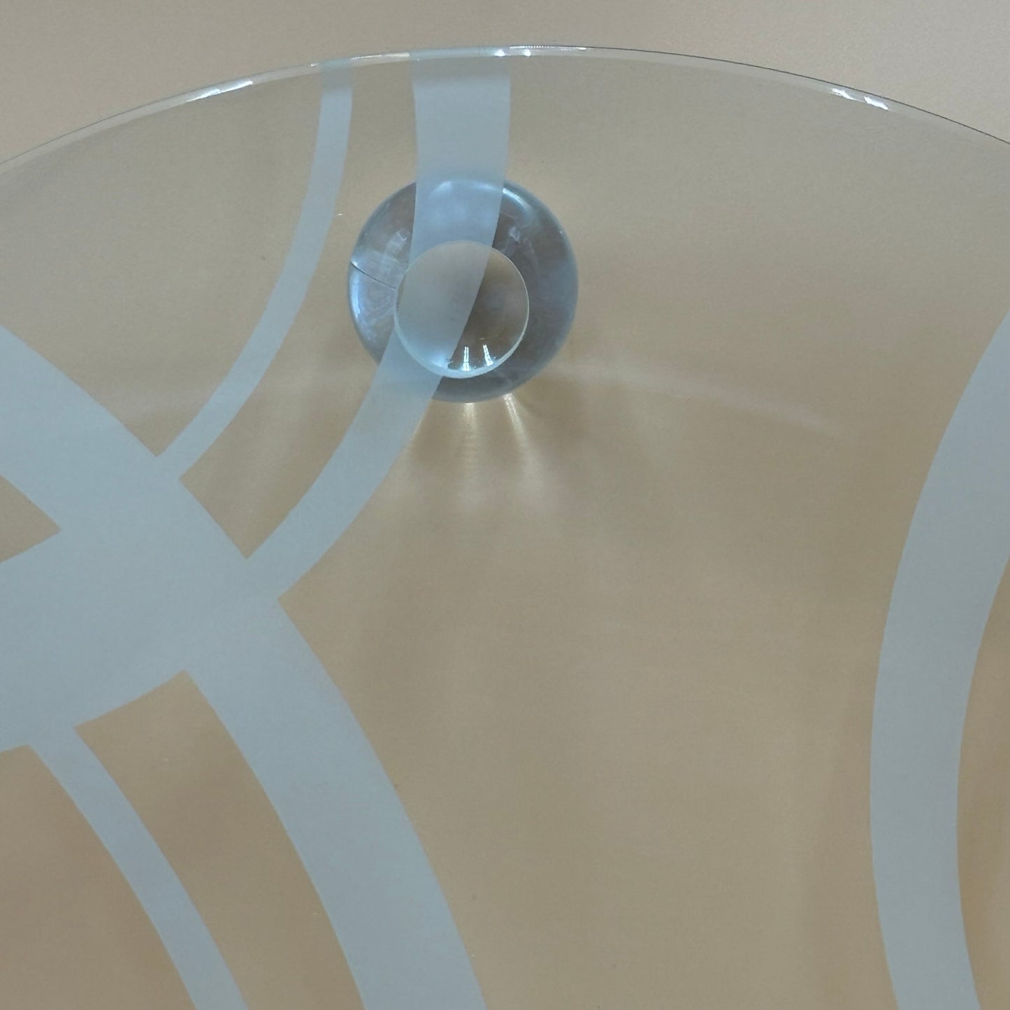 Retro Clear Glass Serving Platter with Modern Abstract Design and Ball Feet