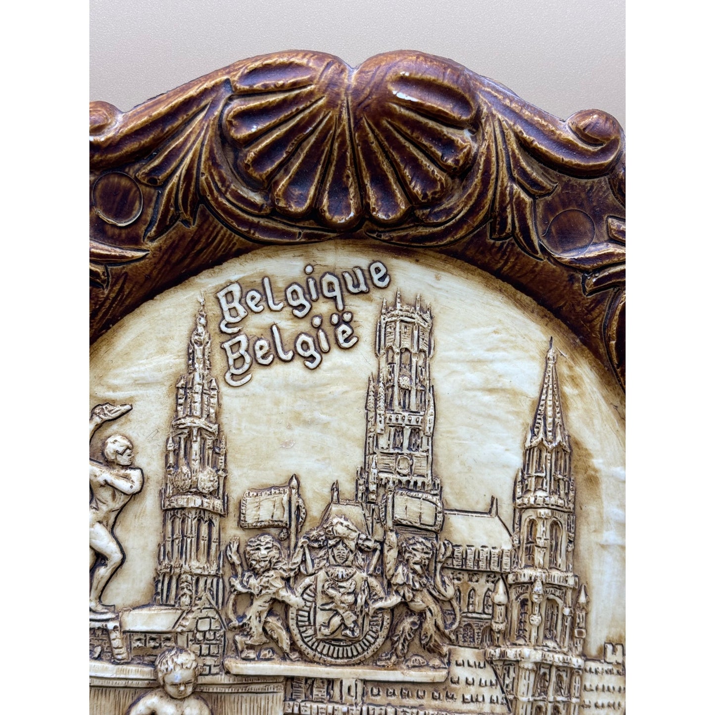 Vintage French & Belgian 3-D Wall Plaque