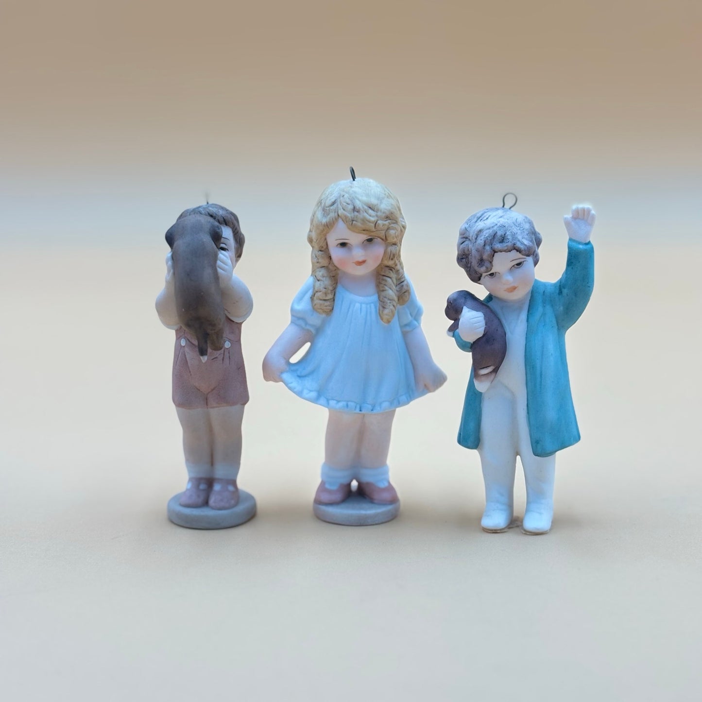Balliol Porcelain Figurine Trio – “Mine,” “Goldy Locks,” & “Good Morning” – Taiwan