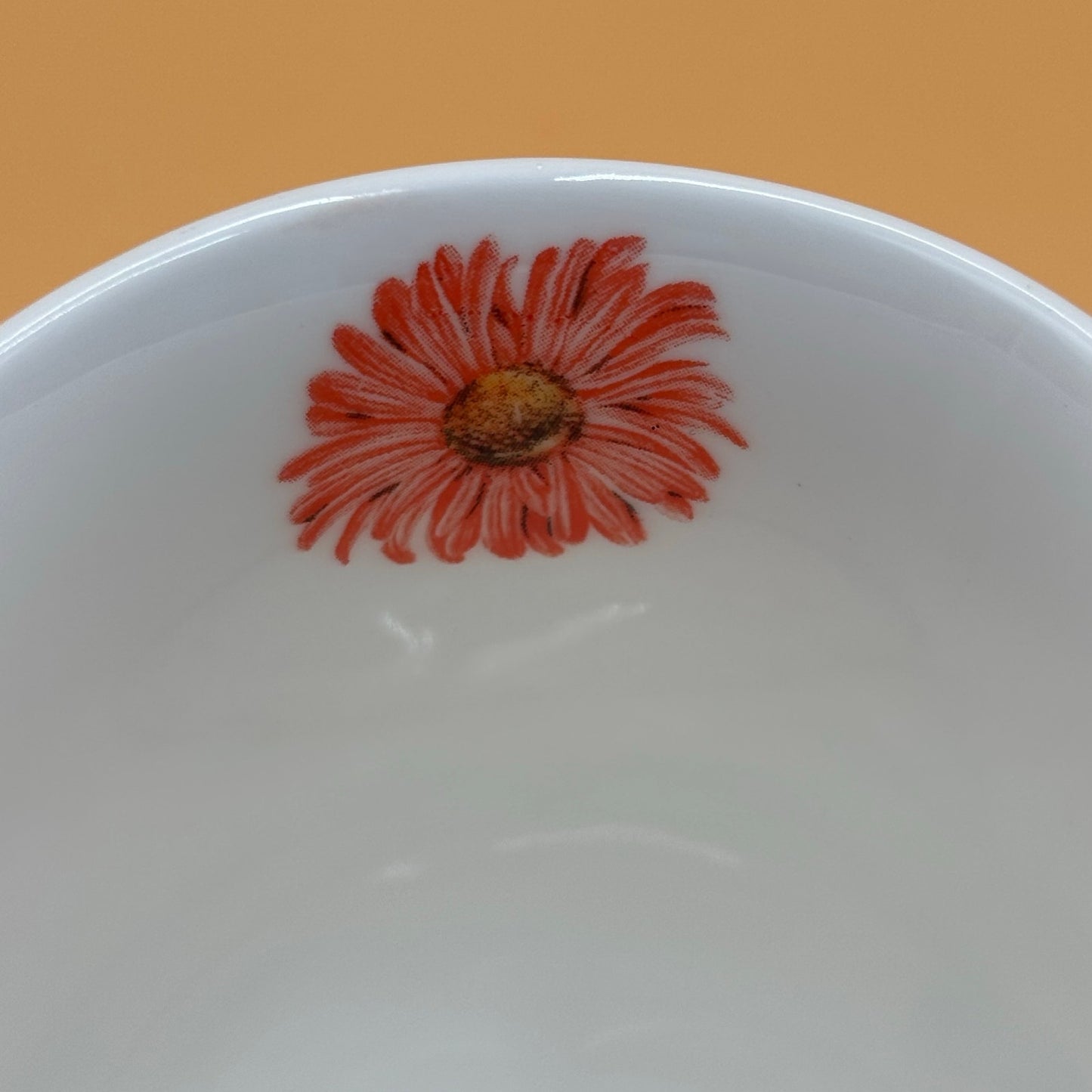 Set of 2 Fine Bone China Floral Mugs - Orange Gerbera Daisy