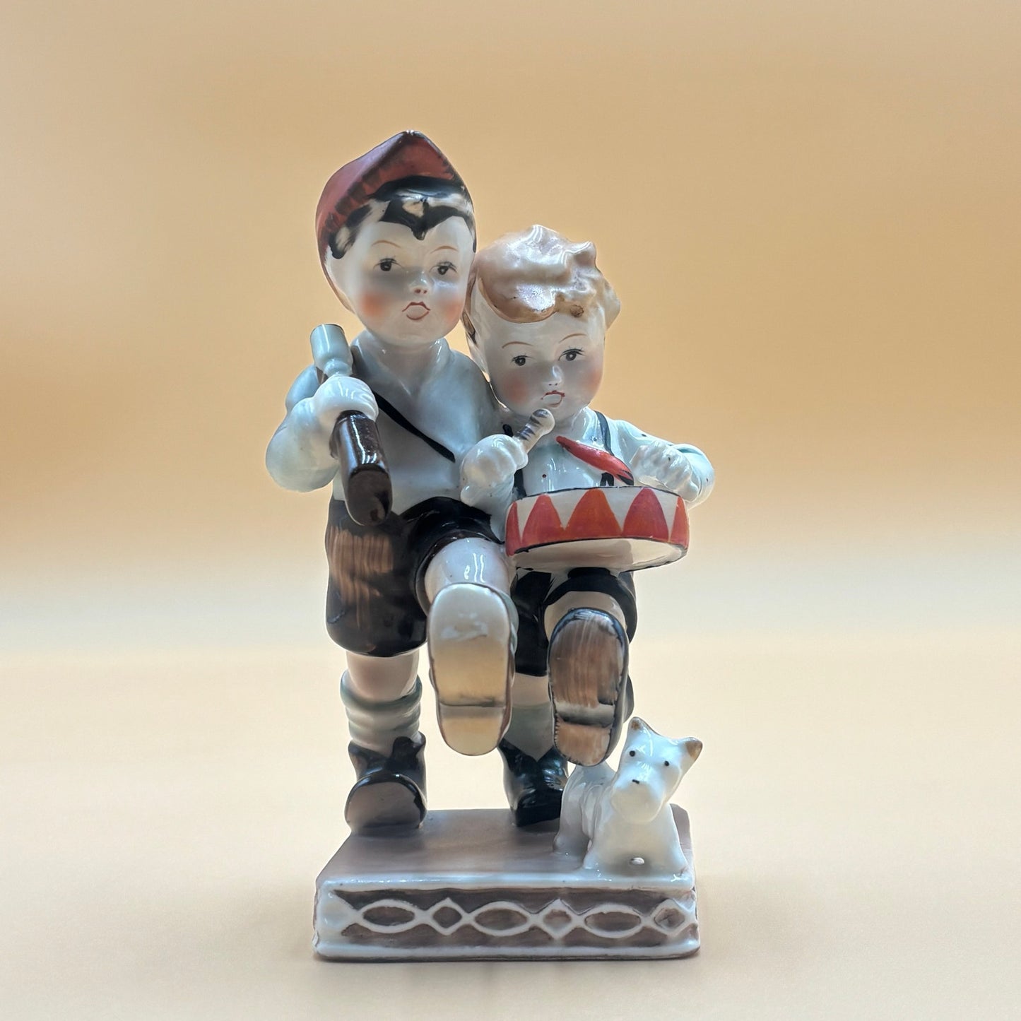 Vintage Occupied Japan Boys with Drum & Rifle Figurine 1950s
