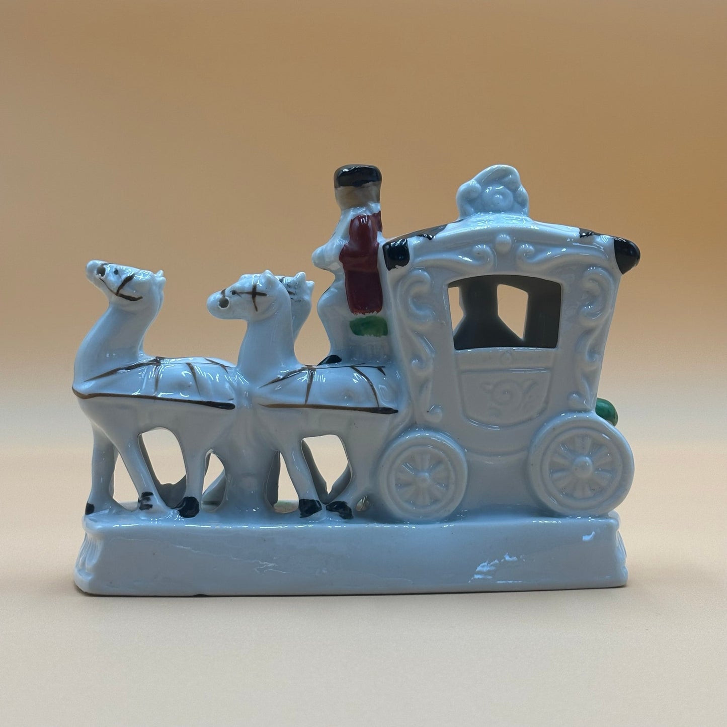 Vintage Thames Hand Painted Horse & Carriage Figurine - Made in Japan
