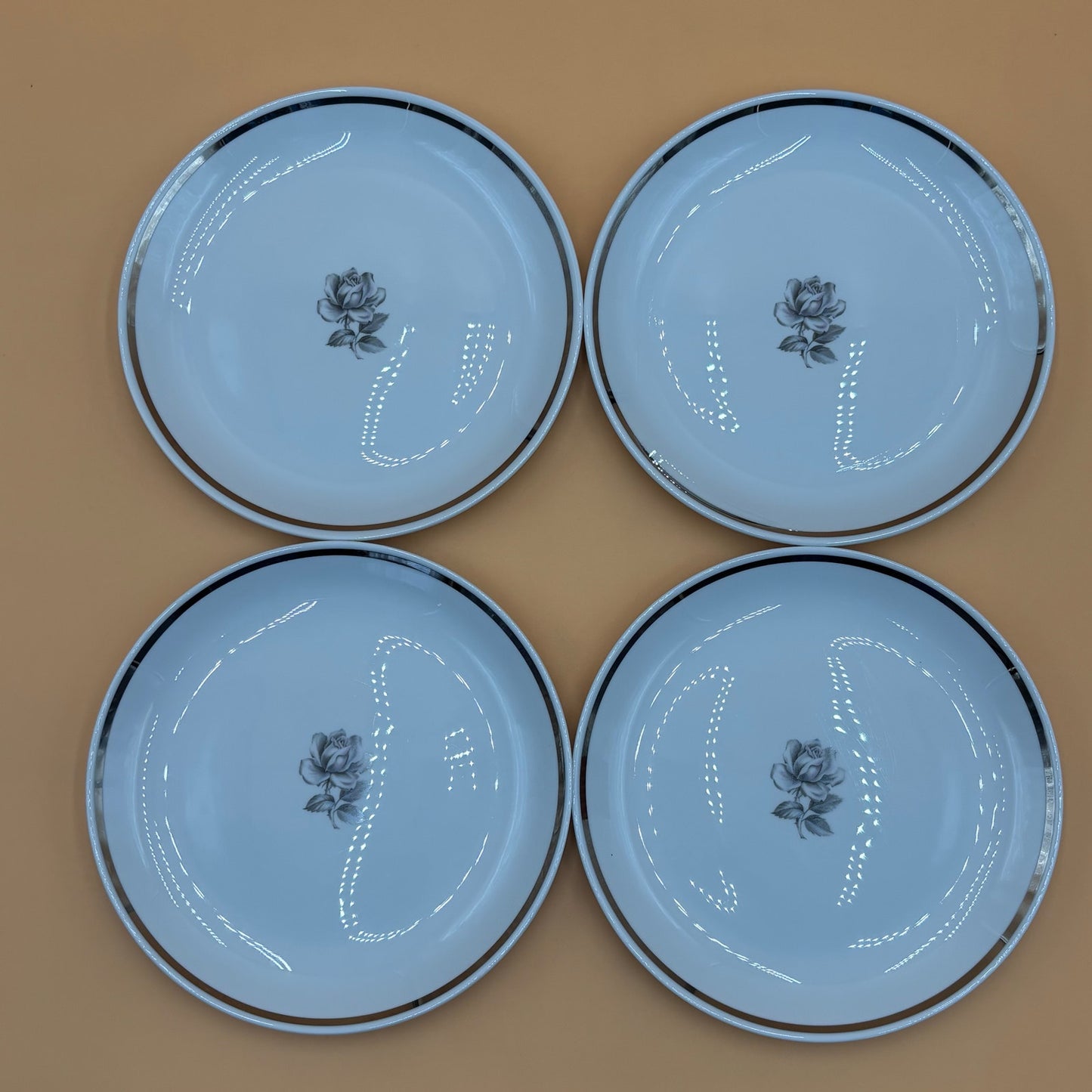 Princess China "Cameo Rose" Salad Plates - Set of 8 - Tru-Tone