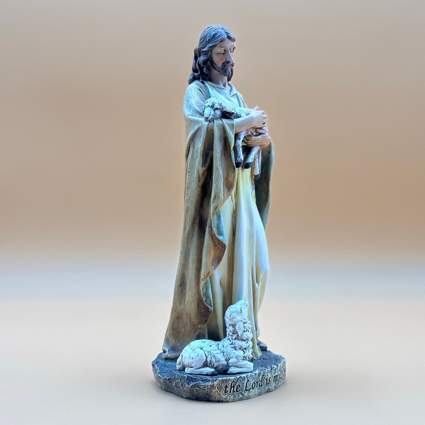 Jesus with Lamb Statue – “The Lord Is My Shepherd” 12"