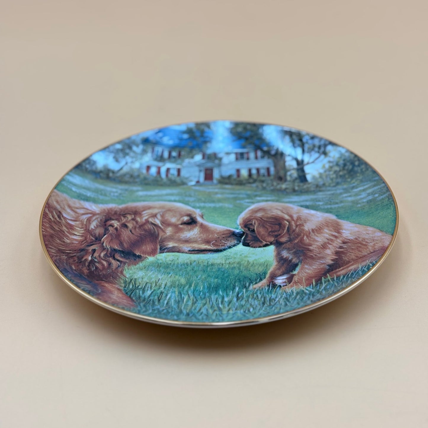 Golden Moment Collector Plate Golden Retrievers by Patricia Bourque