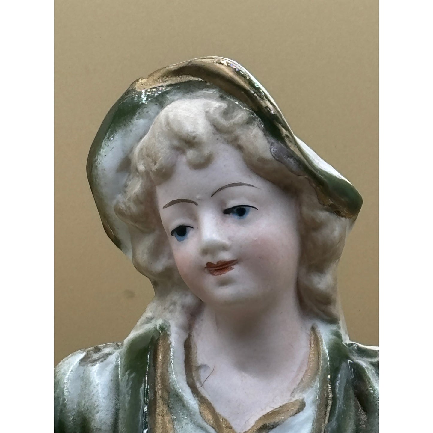 VTG Colonial Peasant Girl Figurine - 9-inch Porcelain