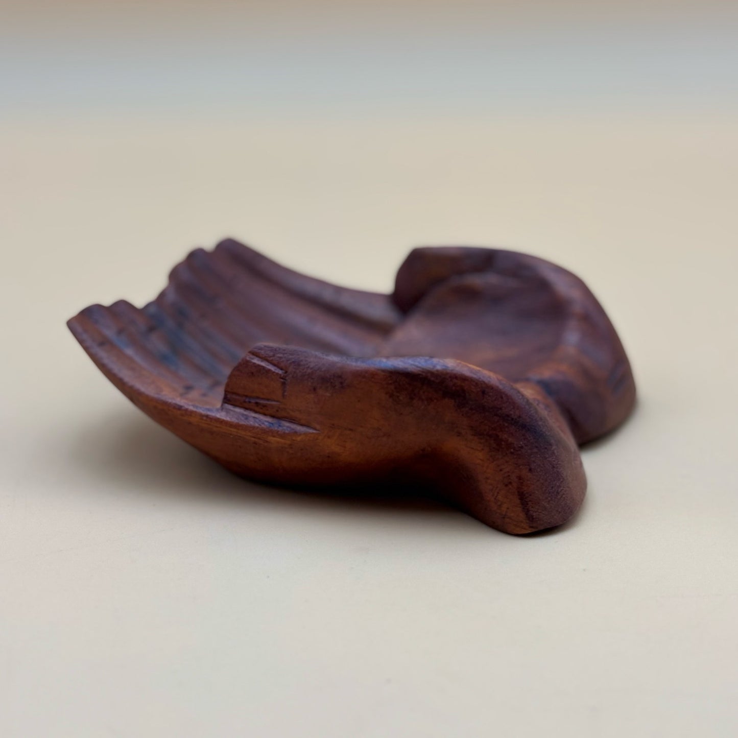 Hand-Carved Wooden Offering Hands Bowl (Indonesia)