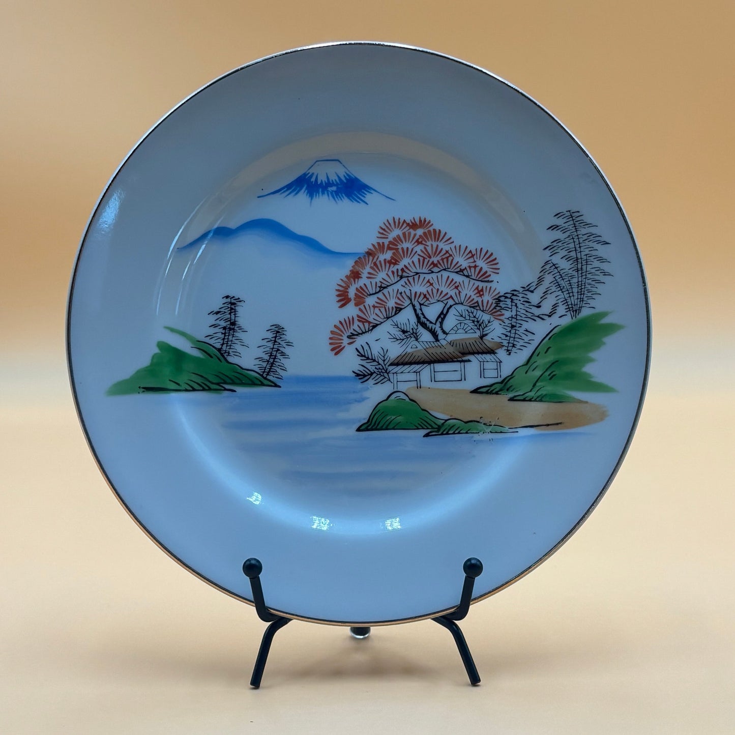 Vintage Ritz China Hand Painted Japanese Tea Set - Mt. Fuji Scene 18 Pieces