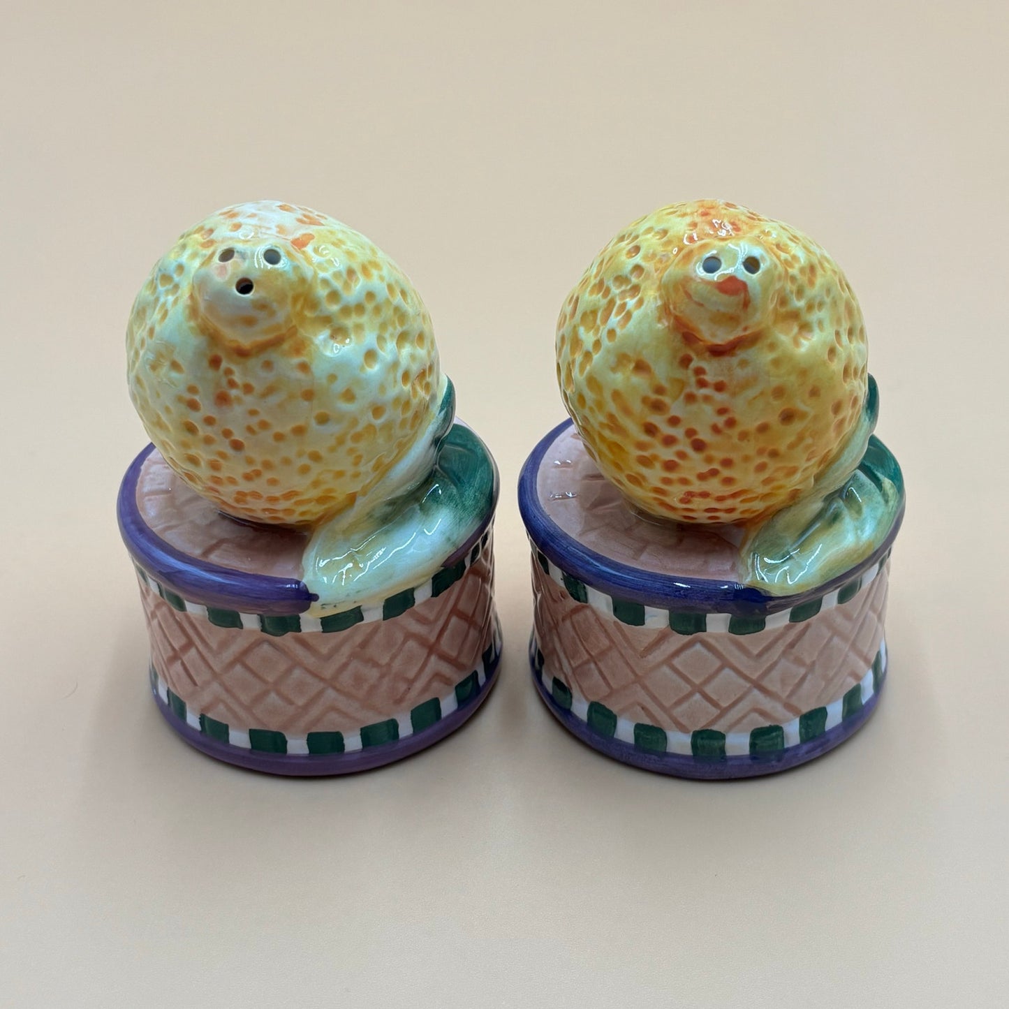 Vintage Lemon Salt & Pepper Shakers