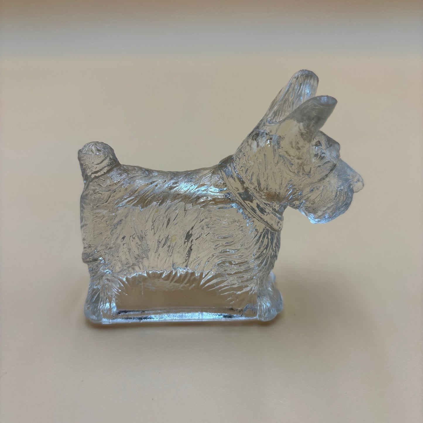 Vintage Clear Glass Scottie Dog Figurine – 4.25” Long – Depression Glass Style