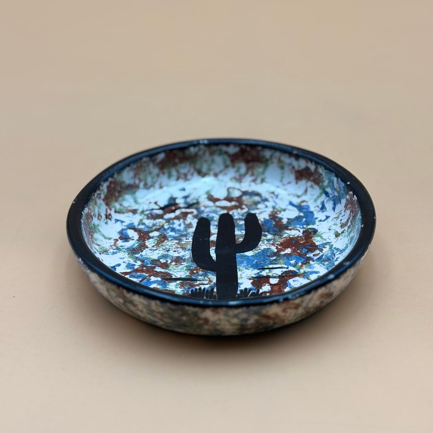 Vintage Mission Pottery Southwest Cactus Dish (1976)