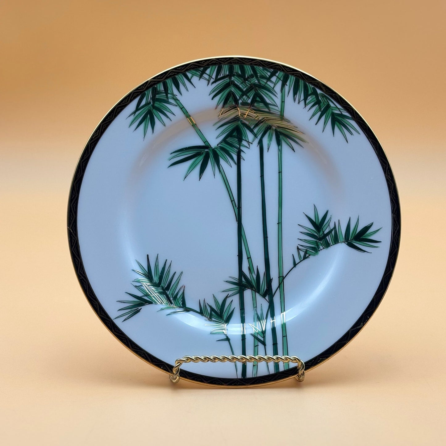 Set of 4 Vintage Hand-Painted Bamboo Plates – Japan