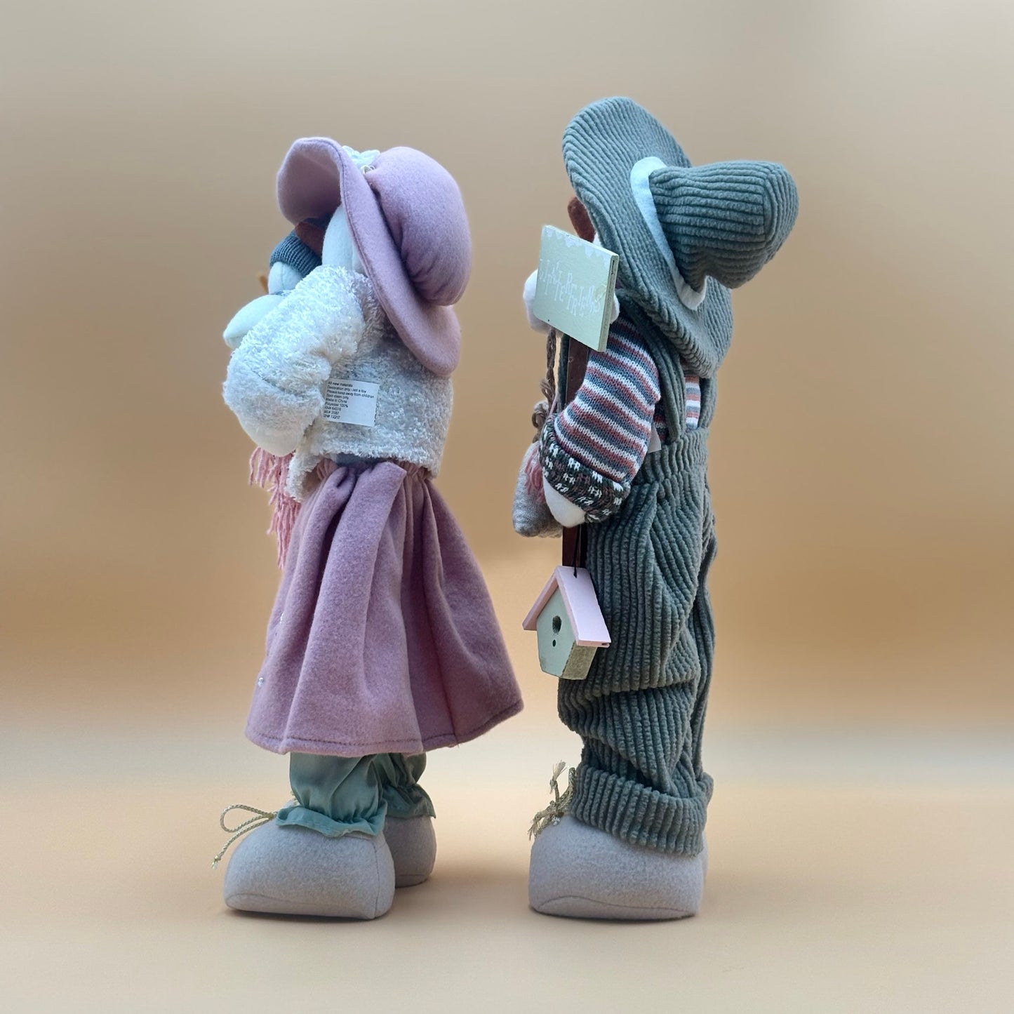 Winter Friends Snowman Couple Plush Décor – 18” Tall