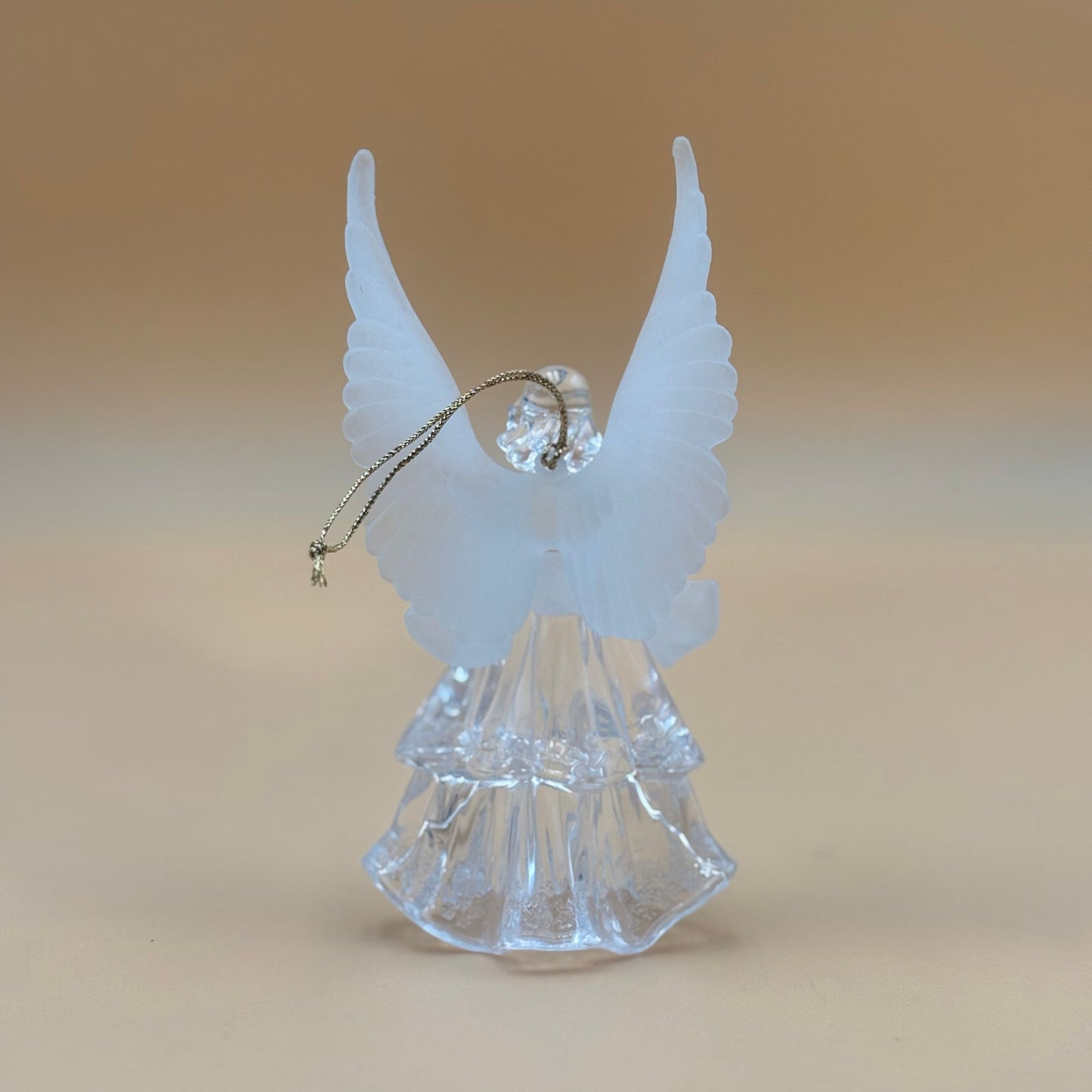 Clear Acrylic Angel Ornament with Frosted Wings 5.25 in.