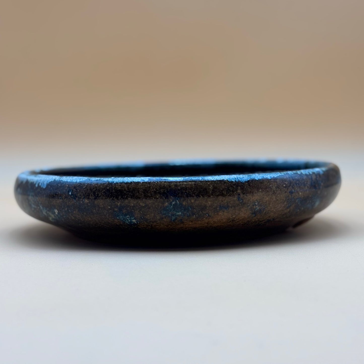 Vintage Studio Pottery Galaxy-Like Blue Glazed Bowl