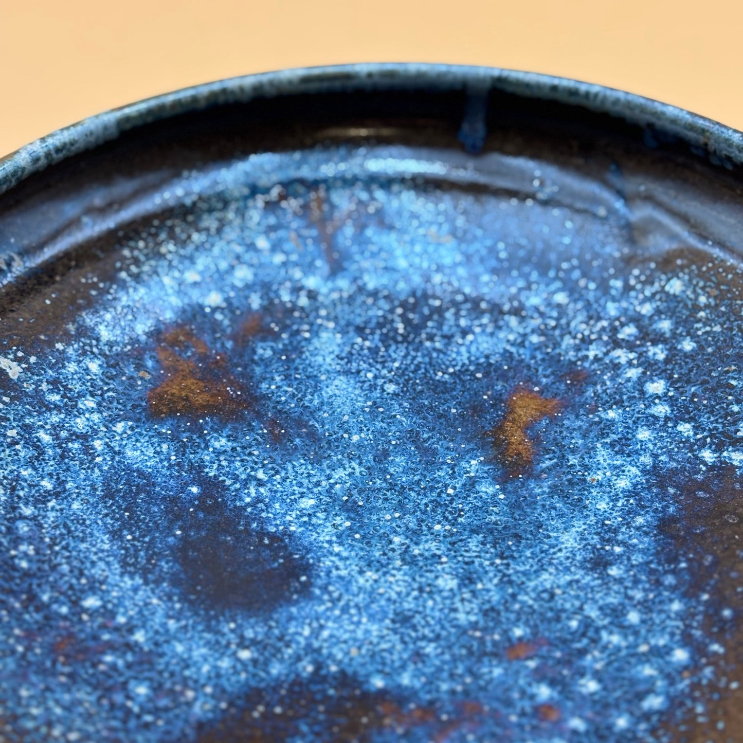 Vintage Studio Pottery Galaxy-Like Blue Glazed Bowl