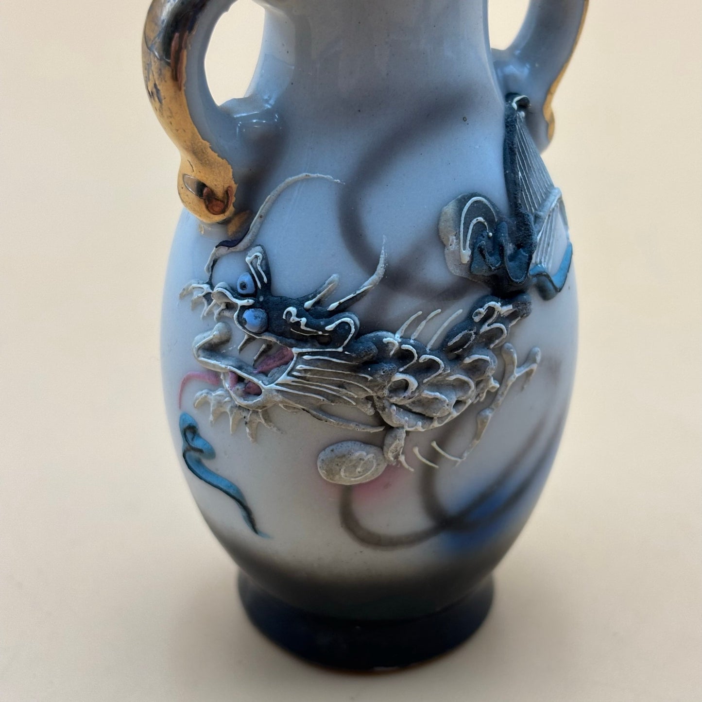 Vintage GNCO Japan Dragonware Mini Vase with Gold Handles