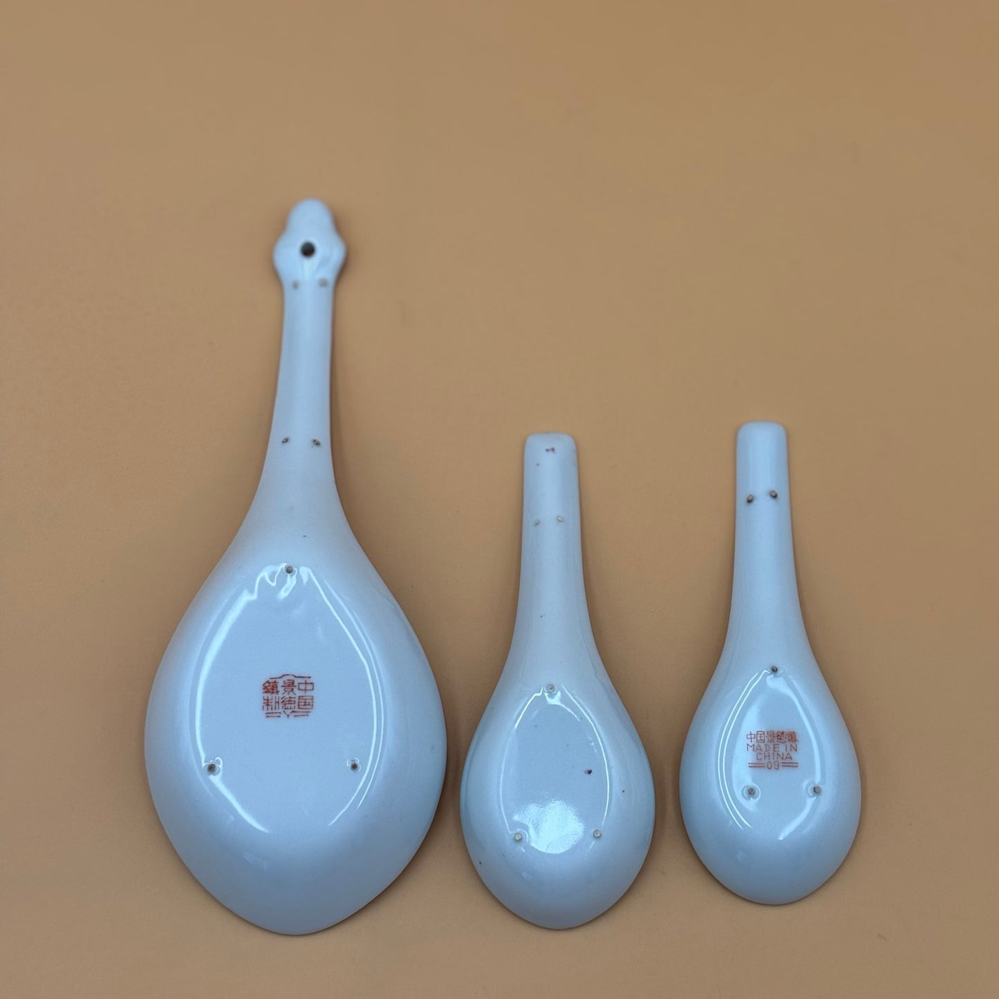 Pink Asian Porcelain Decorative Spoons – Floral Motif Trio (Set of 3)