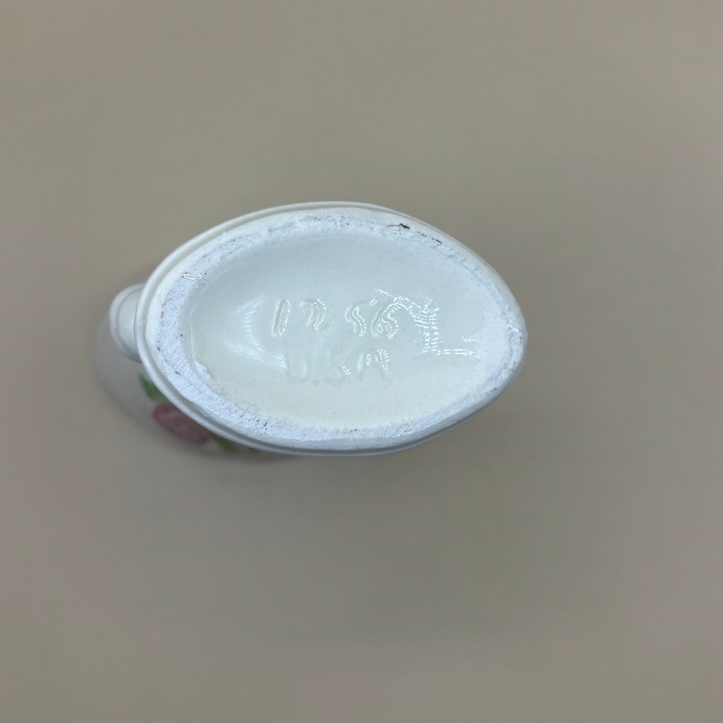 VTG Shawnee Pottery Cornucopia Bud Vase #1256 - Pink Floral USA