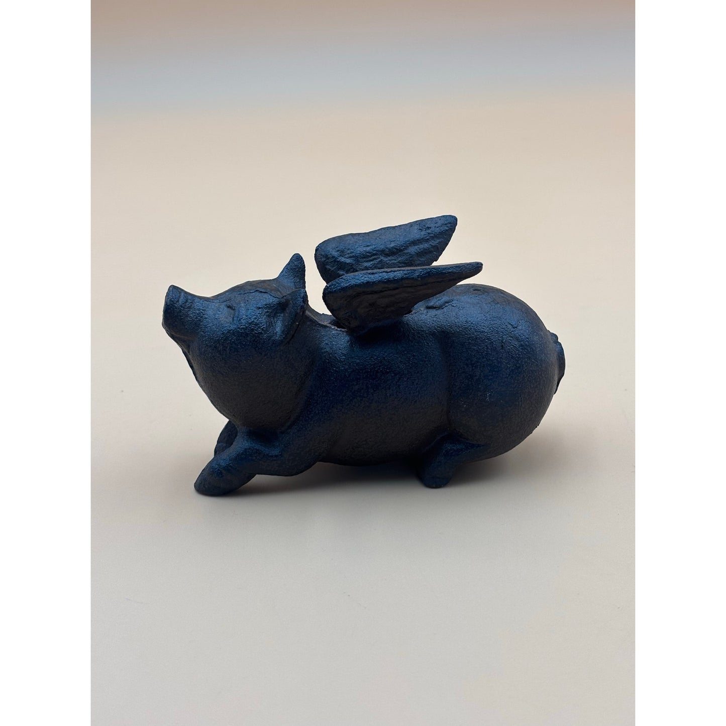Cast Iron Flying Pig Coin Bank — Vintage Collectible